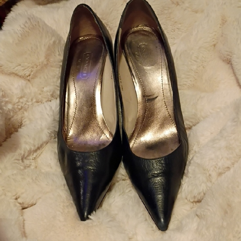 Coach Black Leather Heels